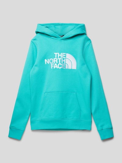 The North Face Bluza z kapturem i napisem logo model ‘DREW PEAK’ Jasnoturkusowy 1