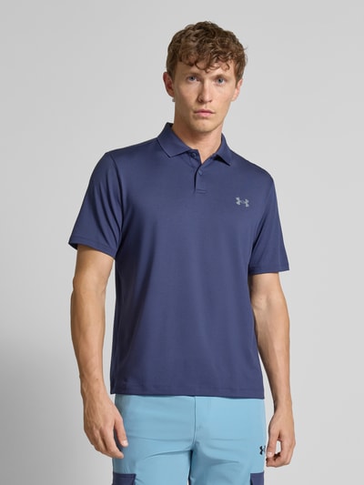 Under Armour Regular fit poloshirt met logo en knoopsluiting Marineblauw - 4