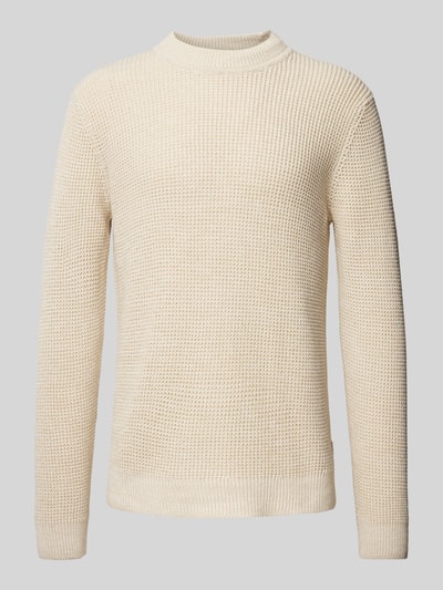 Jack & Jones Premium Strickpullover mit gerippten Abschlüssen Modell 'VIGGO' Offwhite 1