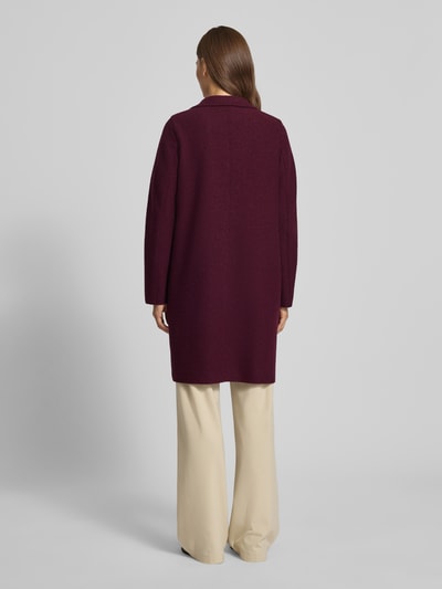 Oui Wollen jas met reverskraag Bordeaux - 5