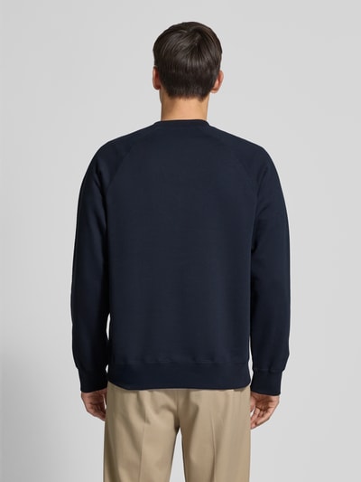 Wood Wood Sweatshirt mit Motiv-Stitching Modell 'Hester' Dunkelblau 5