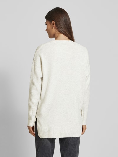 Tom Tailor Denim Loose fit gebreide pullover met katoen en V-hals Offwhite - 5