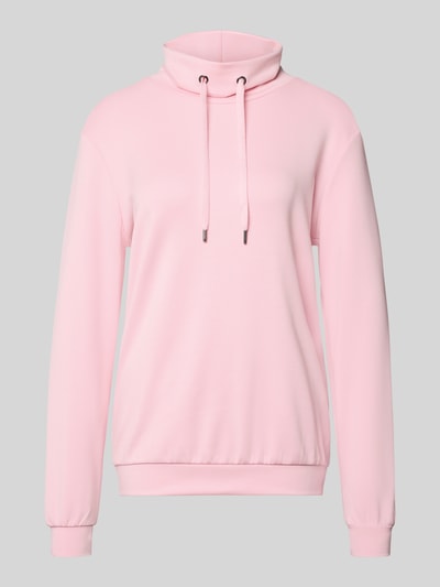Productfoto, lichtroze Sweatshirt met tunnelkoord Modell 'Banu' van Soyaconcept, modal-mix, los model, opstaande kraag, geribde boorden