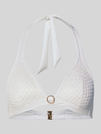 Produktfoto, Bikini-Oberteil in Triangel-Form Modell 'TALEAH' von Marie Jo aus weißem Material-Mix mit Stretch-Anteil, feine Struktur