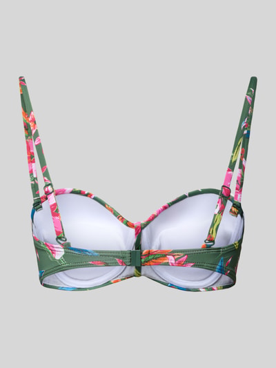Productfoto, PLUS SIZE Bikini-top met voorgevormde cups model 'Malia' van LASCANA, bloemenprint, stretch-materiaal, met beugel, hartvormige halslijn, verstelbare spaghettibandjes, haaksluiting