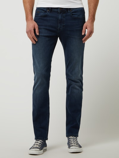 BOSS Orange Slim Fit Jeans mit Stretch-Anteil Modell 'Delaware' Dunkelblau 4