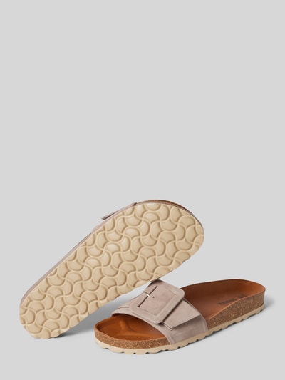 Verbenas Sandalette aus Leder in unifarbenem Design Modell 'REIKO' Beige 4