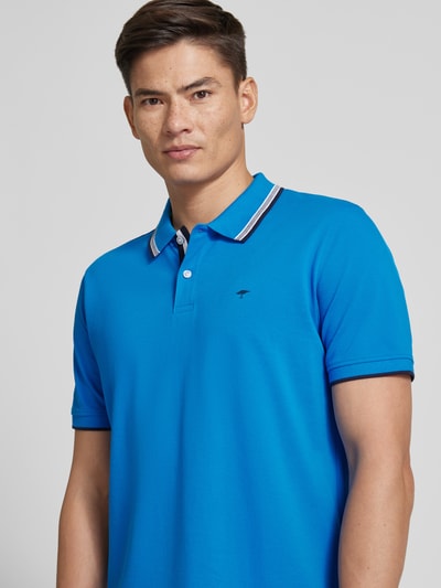 Fynch-Hatton Regular fit poloshirt met contraststrepen Koningsblauw - 3