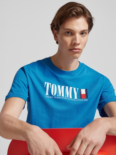 Tommy Jeans T-shirt met labelprint Blauw - 3