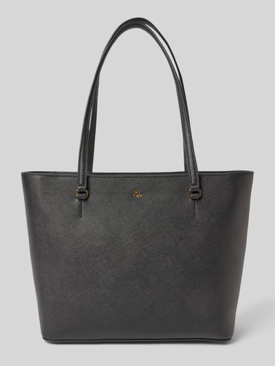 Lauren Ralph Lauren Shopper aus Leder mit Label-Applikation Modell 'KARLY' Black 2