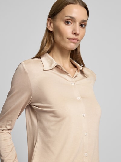 Marc O'Polo Regular fit jersey blouse van viscosemix met smalle mouwen Zand - 3