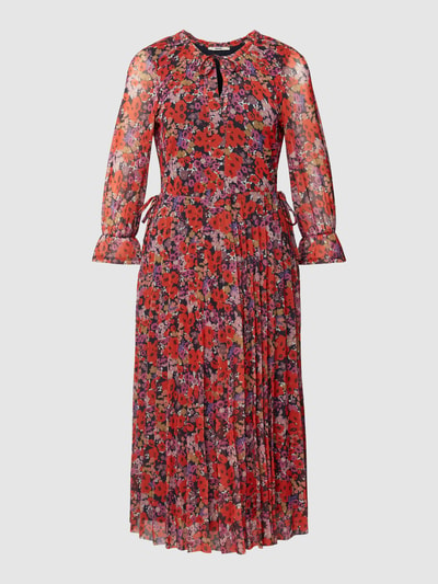 Esprit Midi-jurk met plissévouwen Rood - 2