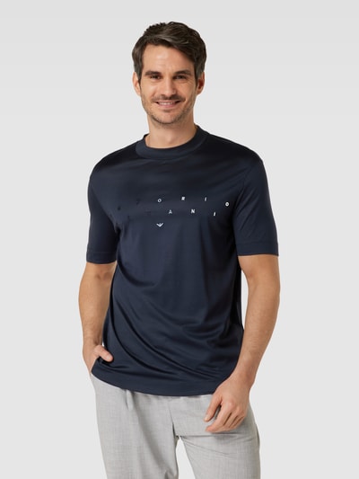 Emporio Armani T-shirt met labelstitching Marineblauw - 4
