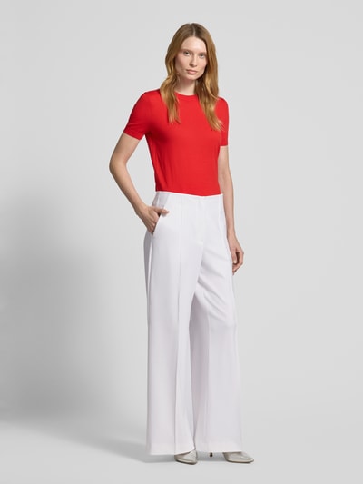 Raffaello Rossi Wide leg stoffen broek met structuurmotief, model 'AGATHA' Offwhite - 1