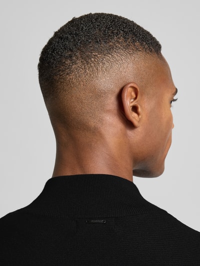 Antony Morato Slim fit gebreide pullover met schipperskraag Zwart - 3