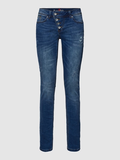 Buena Vista Slim fit jeans in used-look, model 'MALIBU' Donkerblauw - 2