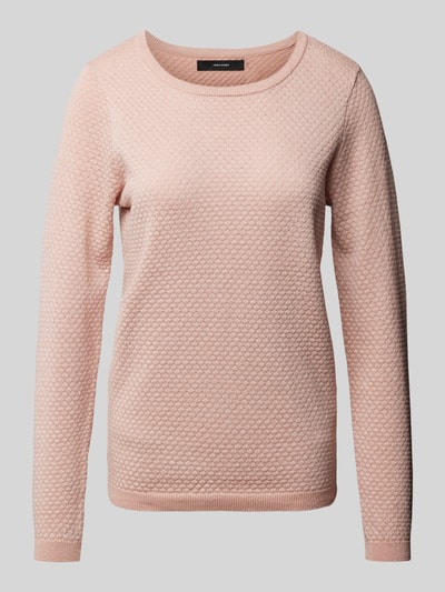 Vero Moda Regular Fit Strickpullover mit Effektgarn Modell 'CARE SHINE' Rose Melange 1