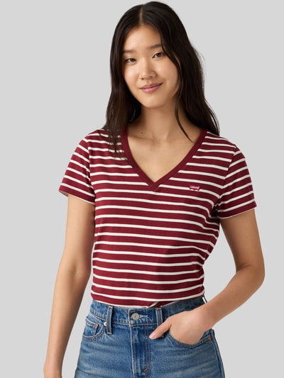Levi's® Regular Fit T-Shirt aus reiner Baumwolle Bordeaux 1
