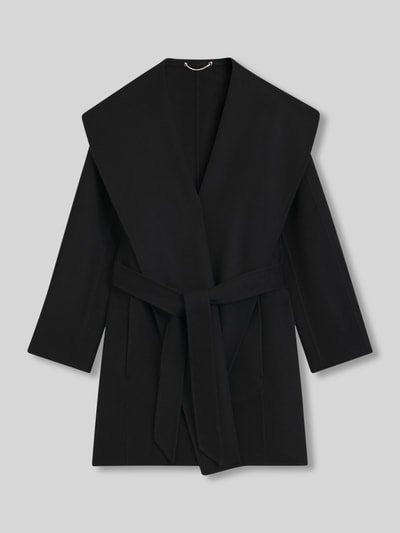 BOSS Regular fit lange wollen jas met sjaalkraag, model 'CARIBY' Zwart - 2