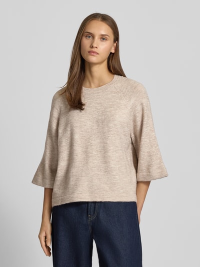 Only Regular Fit Pullover mit Fledermausärmeln Modell 'SIMONI' Sand Melange 4