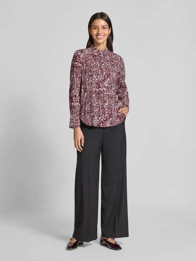 Tom Tailor Regular Fit Hemdbluse aus Baumwoll-Modal-Mix Bordeaux 1