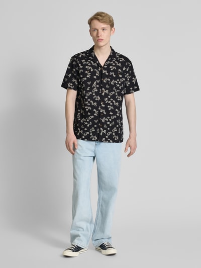 Superdry Regular Fit Freizeithemd aus Baumwoll-Leinen-Mix Black 1