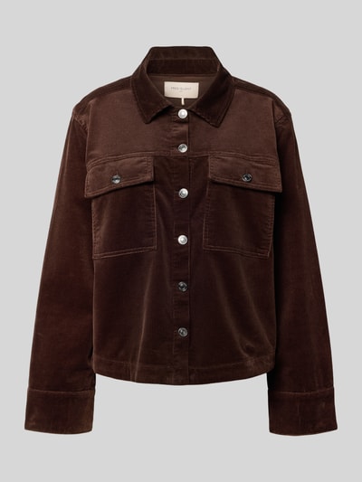FREE/QUENT Hemdjacke mit Knopfleiste Modell 'Cordy' Dunkelbraun 2