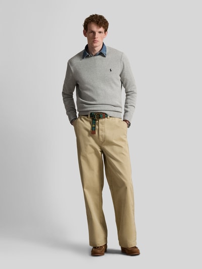 Polo Ralph Lauren Relaxed Fit Pullover aus reiner Baumwolle Hellgrau 1