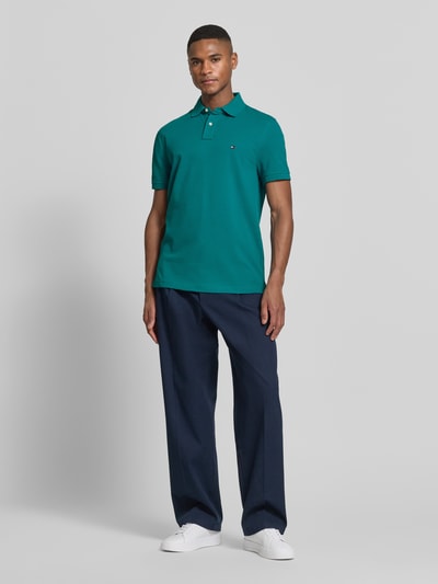 Tommy Hilfiger Koszulka polo o kroju regular fit z mieszanki bawełny Petrol 1