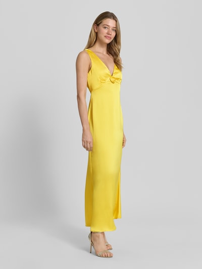 VERO MODA Schmales Abendkleid mit Rosen-Applikation Modell 'GIANNA' GELB 1