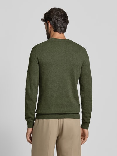 MCNEAL Strickpullover aus Baumwoll-Kaschmir-Mix mit Rundhalsausschnitt Khaki Melange 5