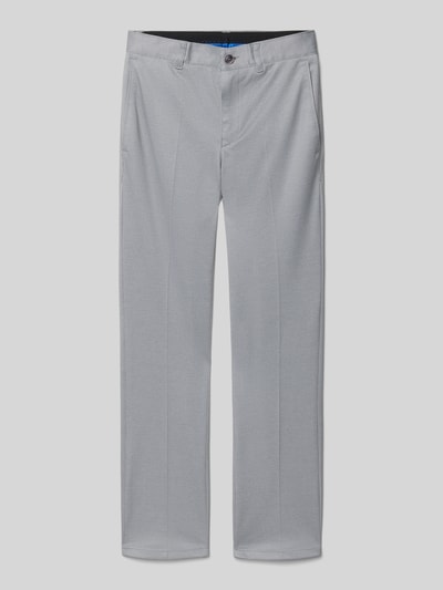 Produktfoto, Stoffhose mit französischen Eingrifftaschen von G.O.L. in Hellgrau, schmaler Schnitt, glatte Oberfläche, dezente Gesäßtaschen, Material-Mix mit Viskose-Anteil, Slim Fit, Knopf- und Reißverschluss, Bundweite 32 cm bei Größe 134, Innenbeinlänge 61 cm