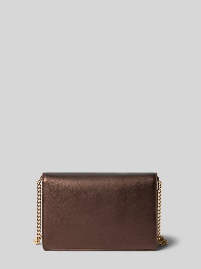 Produktfoto, Crossbody Bag in Leder-Optik von Liu Jo White, braune Struktur, goldfarbene Ketten, Logo-Detail, rechteckige Form