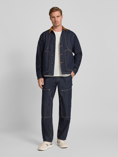 Forét Relaxed Fit Jeans mit Ziernähten Modell 'CLAY' Dunkelblau 1