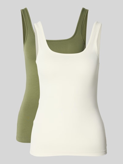 HUGO Slim Fit Tank Top aus Baumwoll-Mix im 2er-Pack Oliv 1