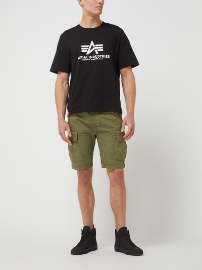 Alpha Industries Cargoshorts mit elastischem Bund Oliv 1