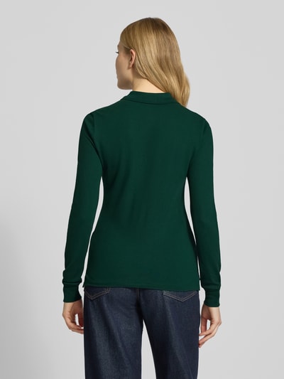Polo Ralph Lauren Slim fit poloshirt met labelstitching, model 'JULIE' Donkergroen - 5