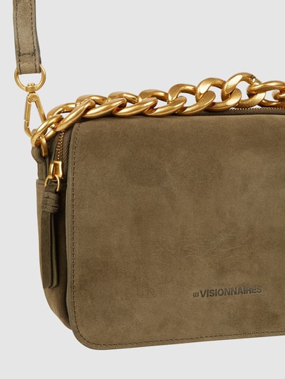 Les Visionnaires Crossbody Bag aus Veloursleder Modell ''Emily' Olivgrün 7
