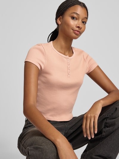 Review T-shirt z okrągłym dekoltem Brudnoróżowy 3