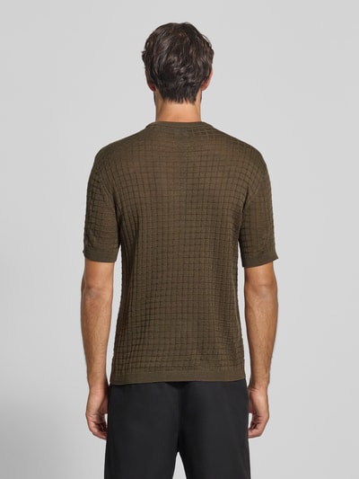 Emporio Armani T-Shirt mit geripptem Rundhalsausschnitt Schlamm 5