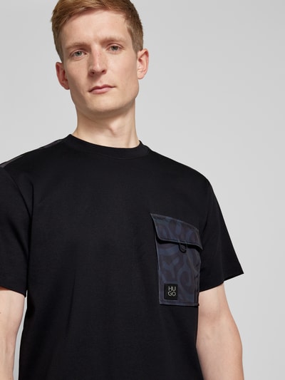 HUGO T-Shirt mit Label-Patch Modell 'Dabieno' Black 3