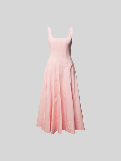 Staud Midikleid mit Square-Neck-Ausschnitt Rosa 2