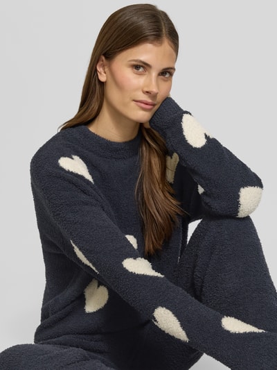 Jake*s Casual Sweter z dzianiny ze wzorem na całej powierzchni Ciemnoniebieski 3