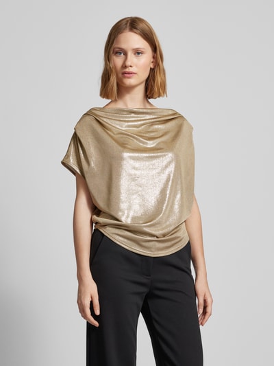 Lauren Ralph Lauren T-shirt met cascadehals, model 'ARLAINE' Goud gemêleerd - 4