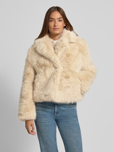 Apricot Jacke aus Kunstfell mit Umlegekragen Sand 4