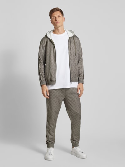 JOOP! Collection Sweatjacke mit Label-Muster Modell 'Tristan' Metallic Gruen 1