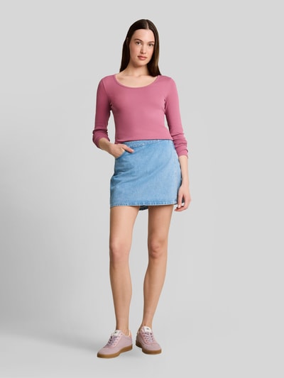 Tom Tailor Denim slim fit shirt met lange mouwen van katoenmix Mauve - 1