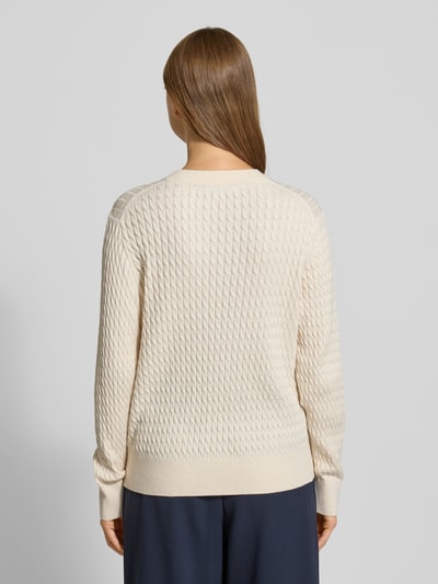 Tommy Hilfiger Regular fit pullover met kabelpatroon Ecru - 5