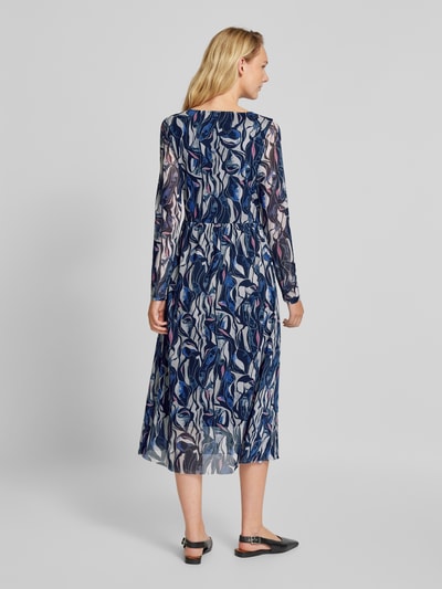 Tom Tailor Midi Kleid mit Rundhalsausschnitt Dunkelblau 5