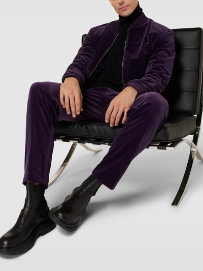 HUGO Broek in fluweellook, model 'Howard' Paars - 1